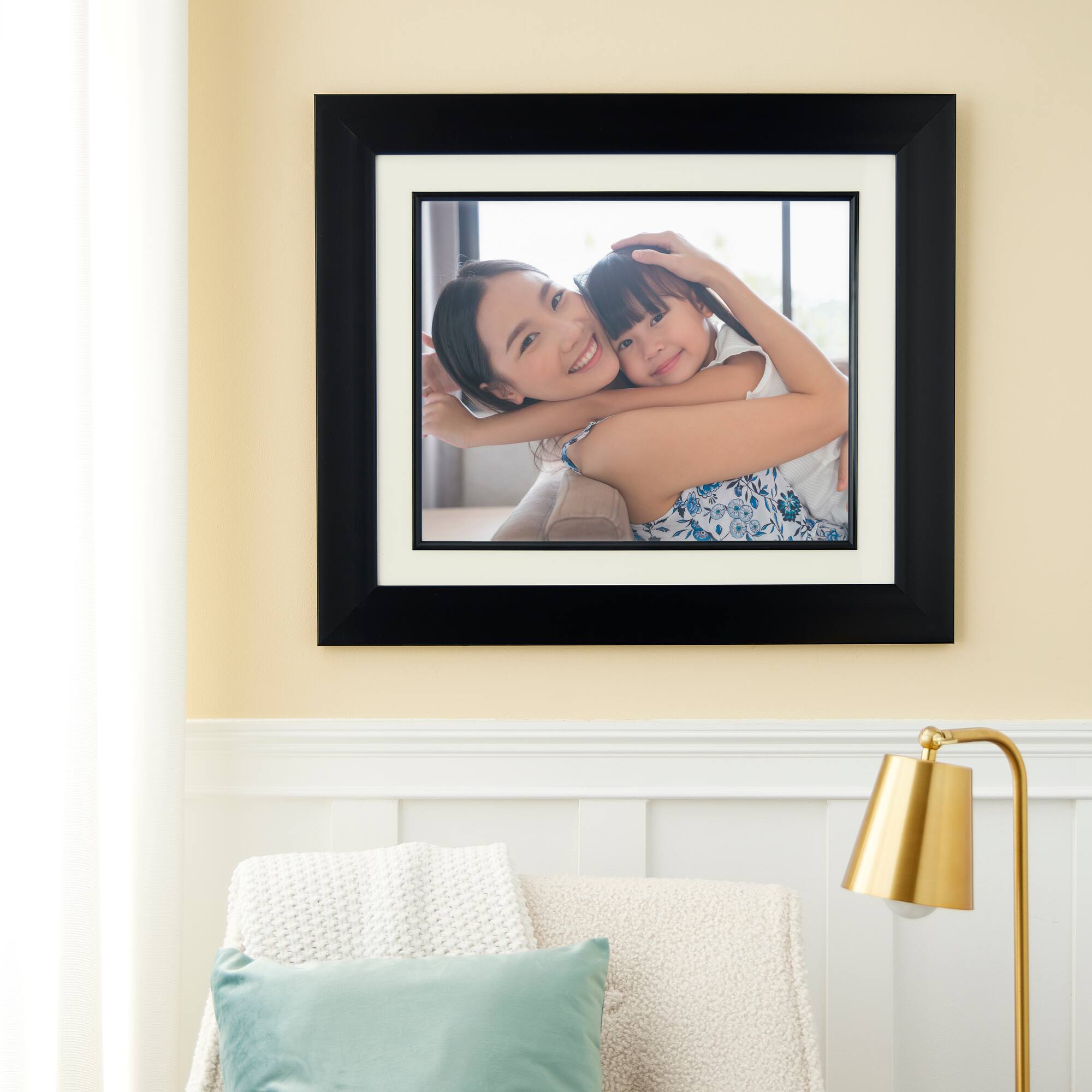 Home Black Flat Frame with Beveled Mat by Studio Décor